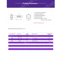 Half thread external hexagonal bolt M6*50