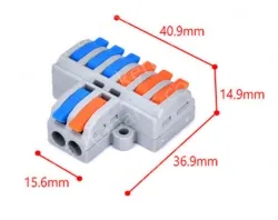 Quick terminal blocks-6 square two in and six out