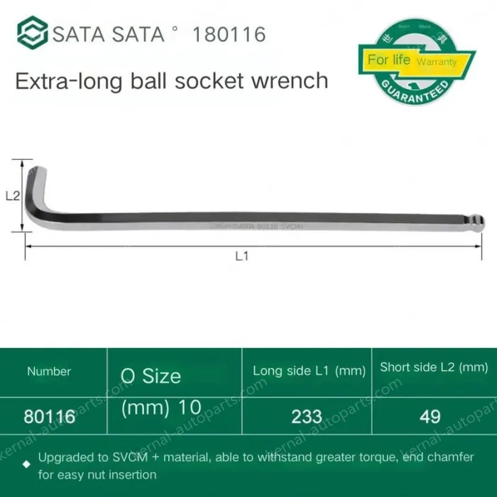 Extra-long ball head hex wrench 10mm 80116