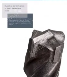 Four-pit 5 series rotary hammer drill bit 12x100x160