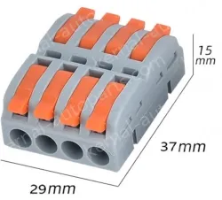 Quick terminal blocks-6 squares, four in and four out