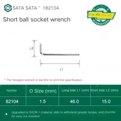Short ball hex wrench 1.5mm 82104