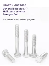 Half thread external hexagonal bolt M6*140