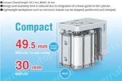 Compact Cylinder with Linear Guide MXZ Series &oslash;12, &oslash;16, &oslash;20, &oslash;25