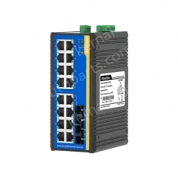 2 Ports 100M F(x) + 16 Ports 10/100M T(x) Din-Rail Unmanaged Industrial Ethernet Switch