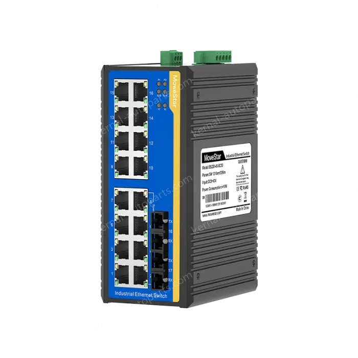 2 Ports 100M F(x) + 16 Ports 10/100M T(x) Din-Rail Unmanaged Industrial Ethernet Switch