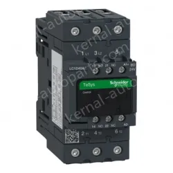 LC1D40ABD IEC contactor, TeSys Deca, nonreversing, 40A, 30HP at 480VAC, up to 100kA SCCR, 3 phase, 3 NO, 24VDC coil, open style