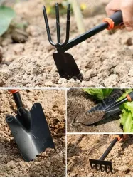 Five-tooth rake + dual-purpose nail rake hoe
