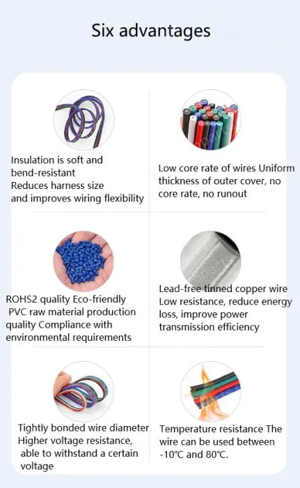 LED light connecting cable 18AWG*10 and (34/0.178TS)