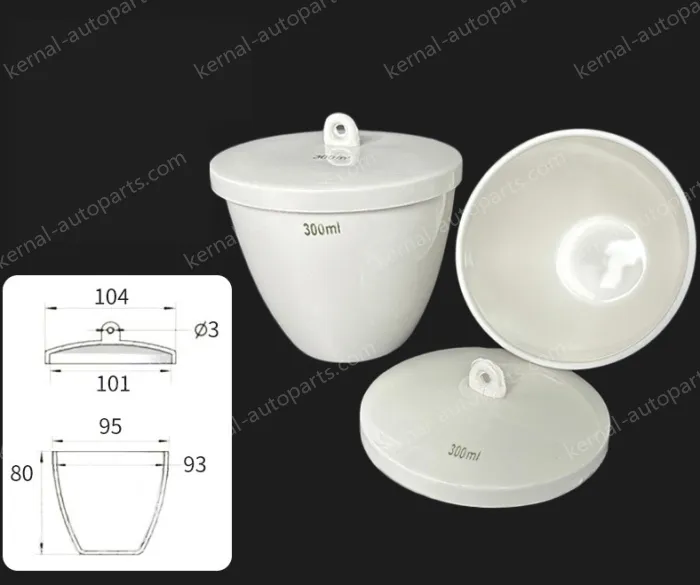 Ceramic crucibles 200ml+ lid