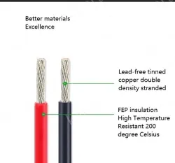 Teflon Wire Cable 8AWG Black 165 cores