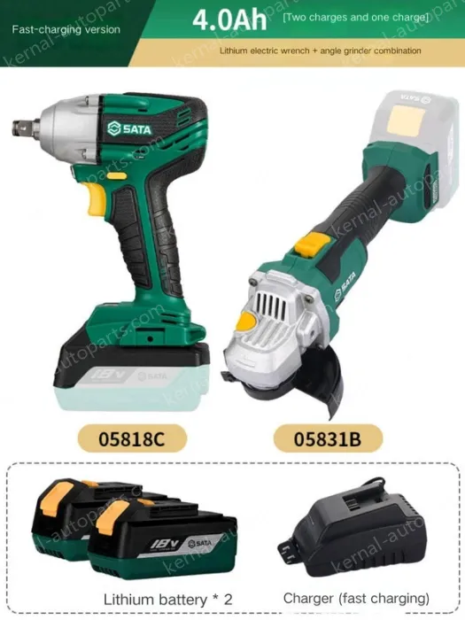 Electric wrenches The fast-charging version of 4.0Ah two-electric and one-charging wrench + angle grinder combination