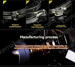 304 all steel straight hose clamp 10-16