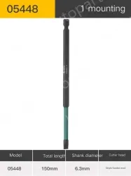 Single head, slotted 6mm, total length, 150mm-05448