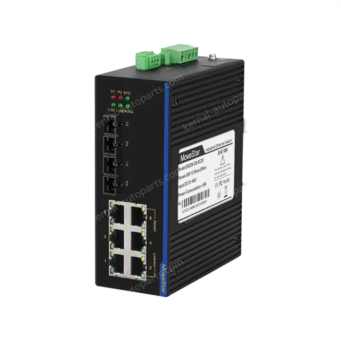 2 Ports 100M F(x) + 6 Ports 10/100M T(x) Din-Rail Unmanaged Industrial Ethernet Switch