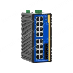 2 Ports 100M F(x) + 16 Ports 10/100M T(x) Din-Rail Unmanaged Industrial Ethernet Switch