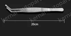 Stainless steel tweezers Curved round head (thick) 20cm