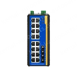2 Ports 100M F(x) + 16 Ports 10/100M T(x) Din-Rail Unmanaged Industrial Ethernet Switch