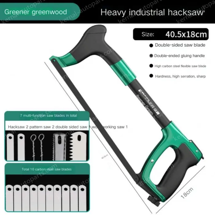 Heavy Duty Industrial Grade Hacksaw Contains 10 carbon hacksaw blades + 7 multi-function saw blades The saw body can store the saw blades