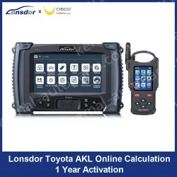 Lonsdor Toyota AKL Online Calculation 1 Year Activation for K518ISE K518S & KH100+ Support Latest Toyota & Lexus All Key Lost and Add Key