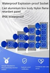 Explosion-proof cast aluminium triplex 5-hole black